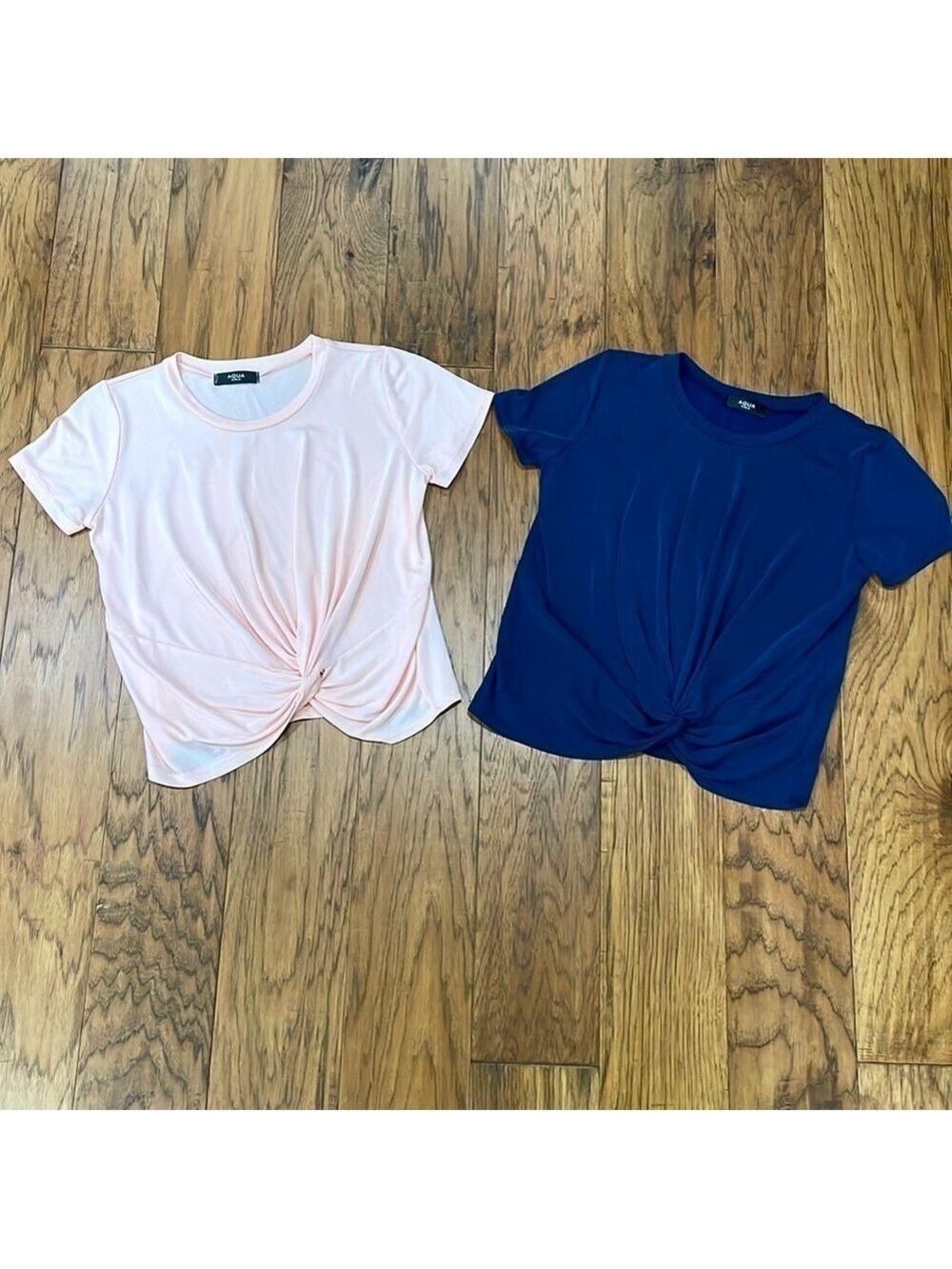 Aqua Girls size M Navy Blue and Peach tops